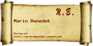 Marin Benedek névjegykártya